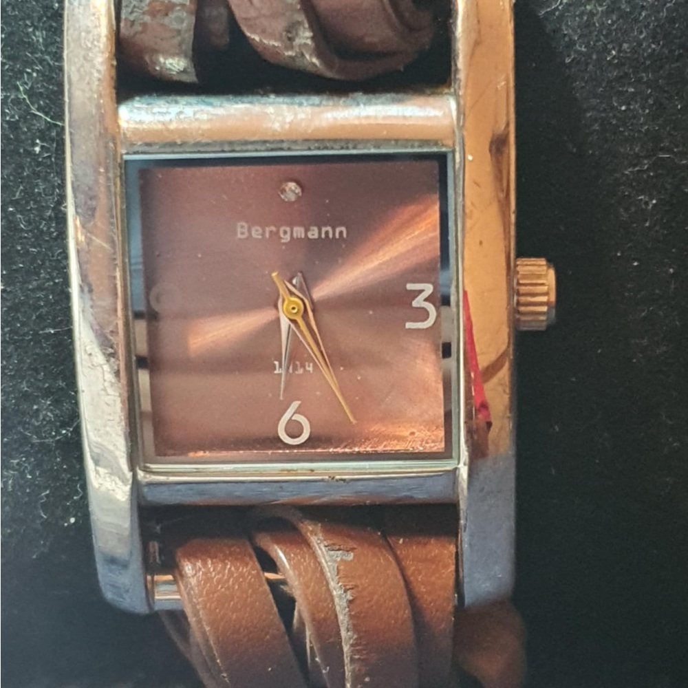 Bergmann 1914 Silver/Brown Leather Women's Watch